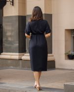 Andrina Black Midi Dress - Image 3