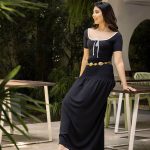 Nilah Black Frill Trim Maxi Skirt
