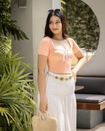 Nilah White Frill Trim Maxi Skirt - Image 5