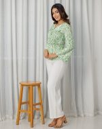 Pomegra front ruched long sleeves top - Image 4