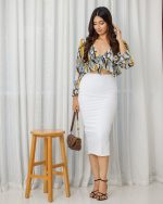 Pomegra front tieup long sleeves croptop - Image 2