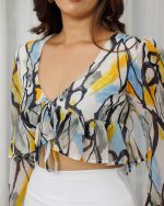 Pomegra front tieup long sleeves croptop - Image 3