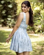 Rochelle Pleated Cutout Mini Dress - Image 4