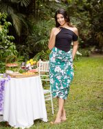 Jane Detailed Wrapped Midi Skirt