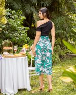 Jane Detailed Wrapped Midi Skirt - Image 2