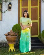 Yellow and green tie dye lungi