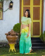 Yellow and green tie dye lungi - Image 3