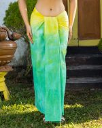 Yellow and green tie dye lungi - Image 4