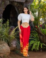 Red & yellow tie dye lungi - Image 3