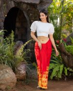 Red & yellow tie dye lungi - Image 4