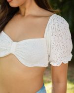 White Bow Detailed Croptop - Image 3