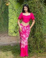 Hot pink tie dye lungi - Image 2