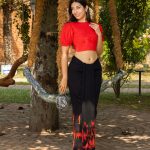 Black and red tie dye lungi