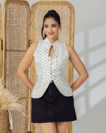 Polka Dot Tailored Top - Image 2