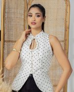 Polka Dot Tailored Top - Image 3