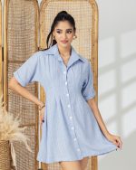 Skylar Linen Pleated Dress - Image 3